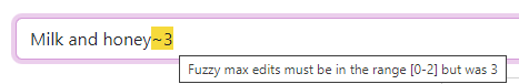 Query language error help tooltip